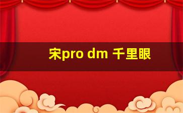 宋pro dm 千里眼